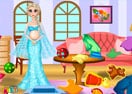 Pregnant Elsa Room Cleaning