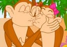 Cute Monkey Kissing