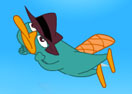 Phineas and Ferb Kick Perry