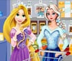 Elsa and Rapunzel Food Shopping