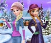 Vista Elsa e Anna para o Inverno Frozen