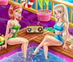 Elsa and Anna Yacht Pool Party