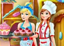 Anna and Cinderella at the Cupcakes Factory