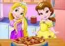 Jogar Baby Rapunzel and Belle Cooking Pizza