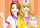 Jogar Barbie and Ellie Vet School Prep - Salão de Beleza