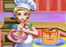 Pregnant Elsa Baking Pancakes